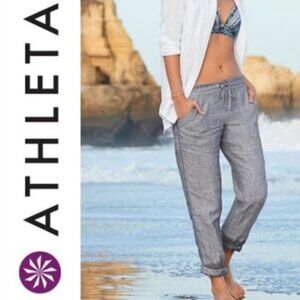 Athleta Bali Linen Ankle Pants – Gray‎ – Size 6